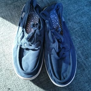 Sanuk Navy canvas loafers 6 womens